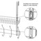 Over The Door Shelf Organizer Storage Basket Rack with 5 Hooks for Coats, Towels, and Accessories